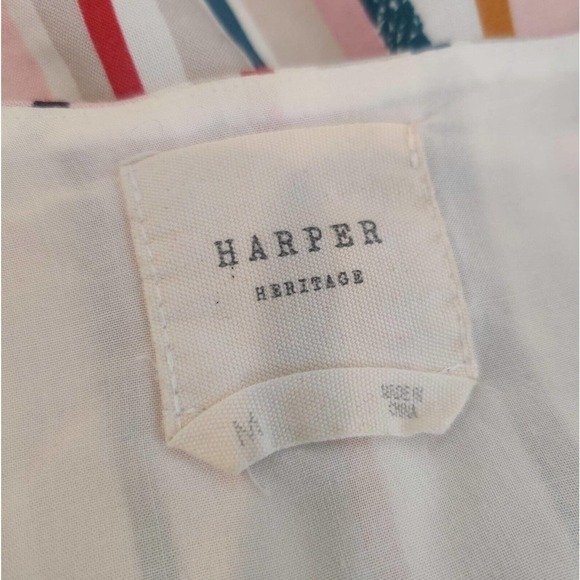 Harper Wrap Top Multicolor Stripe Rayon - Picture 8 of 8